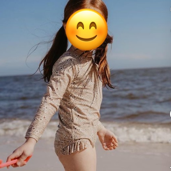 Quincy Mae Blooming Floral Flutter Rash Guard Swimsuit 3/4 - Picture 1 of 8